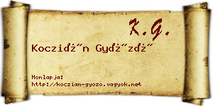 Koczián Győző névjegykártya