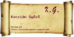 Koczián Győző névjegykártya